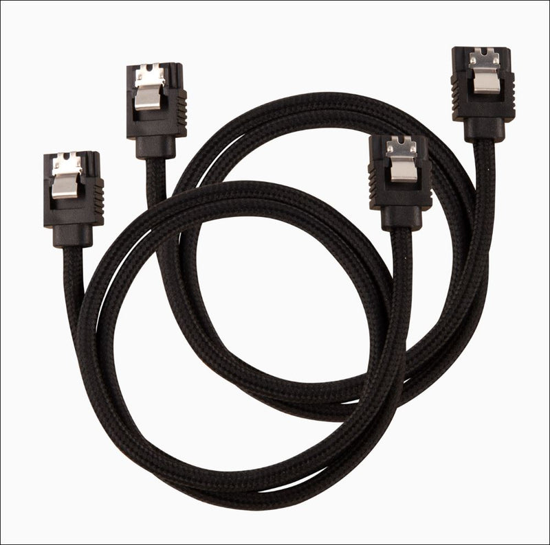 Corsair Premium Sleeved SATA 6Gbps 60cm Cable — Black