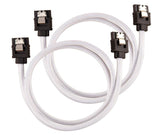 Corsair Premium Sleeved SATA 6Gbps 60cm Cable — White