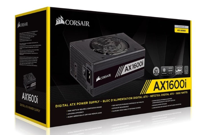 (LS) Corsair AX1600I 1600W 80+ Titanium Digital Fully Modular 140mm FAN, ATX Power Supply, PSU, 10 Years Warranty.