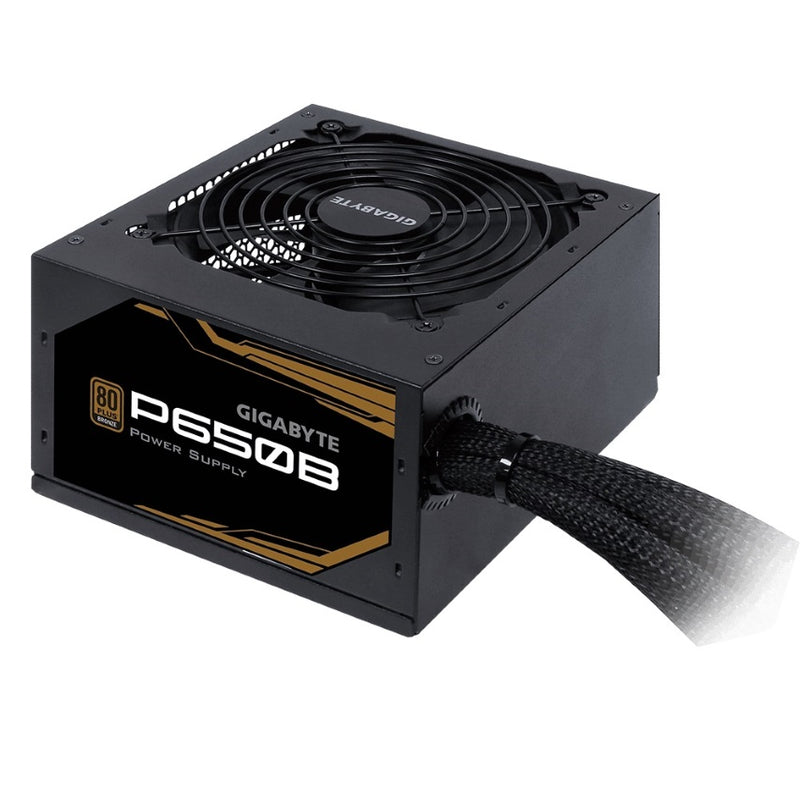 Gigabyte P650B 650W ATX PSU Power Supply 80+ Bronze 89% 120mm Fan Mesh Braided Cables Single +12V Rail Japanese Cap >100K Hrs MTBF no AU Power Cord