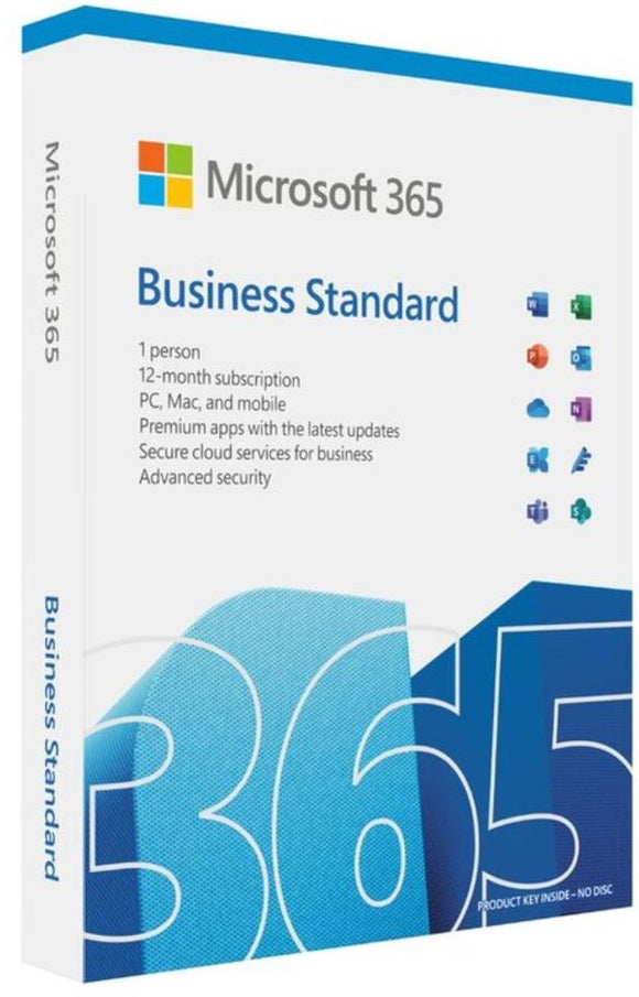 Microsoft 365 Business 2021 Standard Retail English APAC 1 User 1 Year Subscription, Medialess Outlook, Word, Excel, PowerPoint, SharePoint, Exch (LS