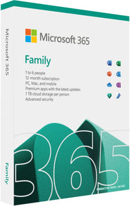 Microsoft 365 Family 2021 English APAC 1 Year Subscription Medialess for PC & Mac (LS)