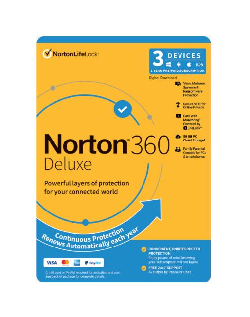 (Limited) Norton 360 Deluxe 50GB AU 1 User 3 Device 12 months