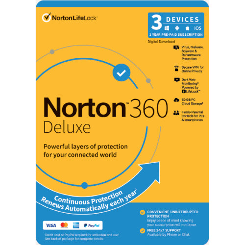 Norton 360 Deluxe  50GB AU 1 User 3 Device