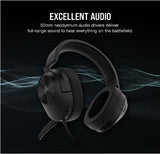 Corsair HS55 Carbon Stereo Gaming Headset, PS5 3D Audio, PS5, Switch, Discord Certified, Ultra Comfort Foam, 3.5mm Wired (LS)