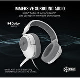 Corsair HS55 White 7.1 SURROUND Gaming Headset, PS5, Switch. ICUE, Discord Certified, Ultra Comfort Foam, 3.5mm Wired  (LS)