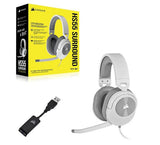 Corsair HS55 White 7.1 SURROUND Gaming Headset, PS5, Switch. ICUE, Discord Certified, Ultra Comfort Foam, 3.5mm Wired  (LS)