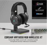 Corsair Virtuoso RGB Wilress XT Black 7.1 Audio. High Fidelity Ultra Comfort, Broadcast Grade Microphone, Slipstream Wireless USB. Headset,