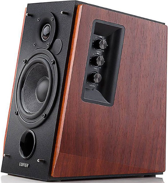 Edifier R1700BT Bluetooth Lifestyle Bookshelf Studio Speakers Brown - BT/Dual 3.5mm AUX/Limited Distortion DSP/DRC/Classic Wood Finish