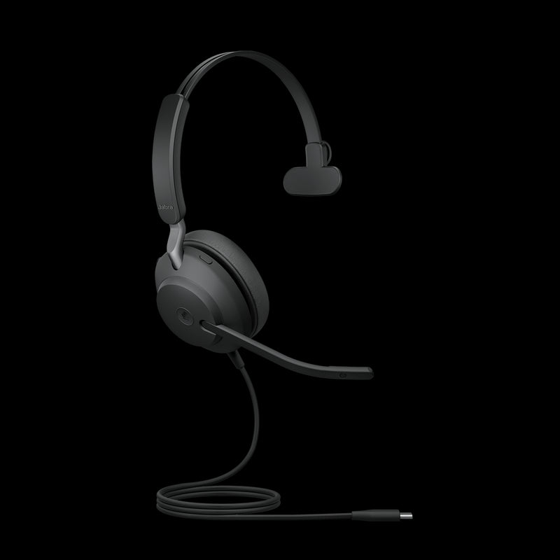 Jabra Evolve2 40 SE Wired USB-C MS Mono Headset, 360° Busy Light, Noise Isolationg Ear Cushions, 2Yr Warranty