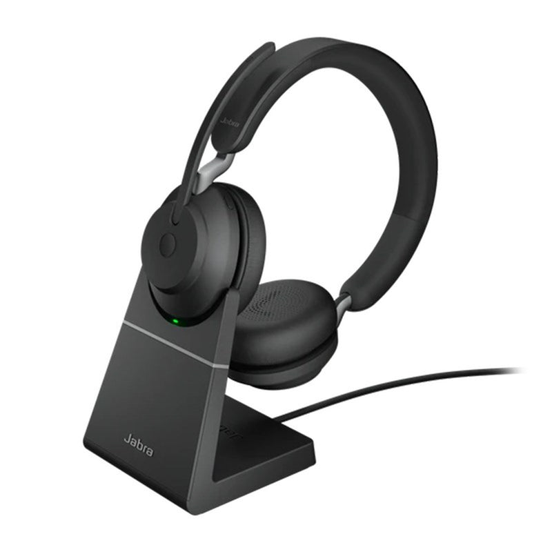 Jabra Evolve2 65 MS Stereo Bluetooth Headset, Includes Charging Stand & Link380a Dongle, Microsoft Teams Certified, 2ys Warranty