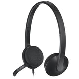 Logitech H340 Plug-and-Play USB Headset with Noise Cancelling Microphone Comfort Design for Windows Mac Chrome 2yr wty Headphones