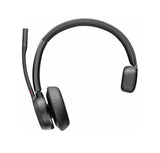 Plantronics/Poly Voyager 4310 UC Headset with Charge Stand, usb-C,Teams certified, Monaural, Wireless,  Noise canceling boom, Acoustice Fence, SoundGu