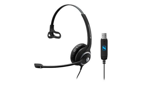 EPOS | Sennheiser SC230 USB Wide Band Monaural headset with Noise Cancelling mic - built-in USB interface, no call control