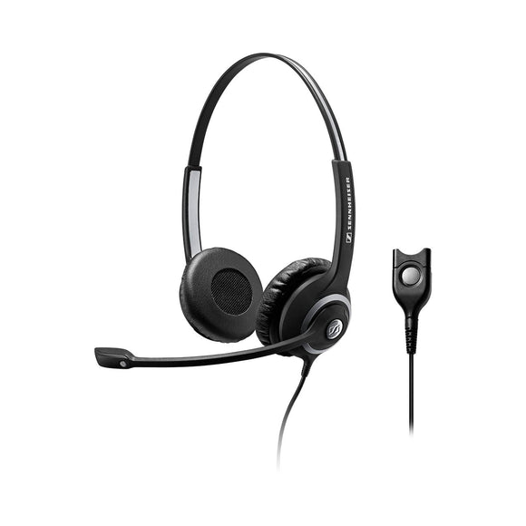 EPOS | Sennheiser SC 260 Wide Band Binaural headset with Noise Cancelling mic - high impedance for standard phones, Easy Disconnect