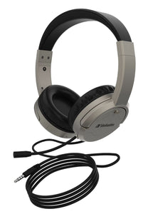 Verbatim Multimedia Headset with Active Noise Cancelling + Noise Cancelling Boom Mic -Graphite