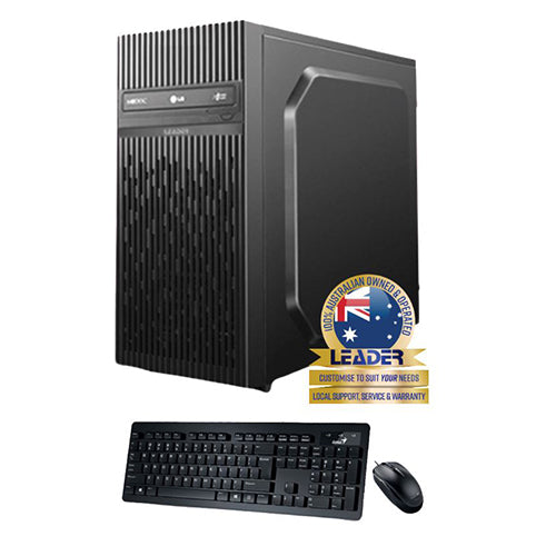 Leader Visionary 3240 Desktop, Intel i3-13100 CPU, 8GB DDR4, 500GB M.2 NVMe SSD, DVD-RW, 450W PSU, B760 Chipset, Windows 11 Home, 1 Year Warranty