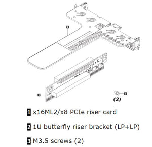 LENOVO ThinkSystem SR630 x16ML2/ x8 PCIe + LP Riser 1 Kit