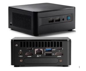 Intel NUC i5-1240P 4.40GHz 2xDDR4 SODIMM 2.5" M.2 SSD Iris Xe Graphics 4xDisplays 2xHDMI 2xDP via USB-C 2xTB4 2.5GbE 4xUSB WiFi6E no AC Cord