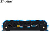 Shuttle BPCWL02 Embedded Box PC Barebone - Whiskey Lake Intel i3-8145UE, Fan-Less Robust Aluminum Chassis, 2x LAN, 3x RS-232 (RS422/485), 90W adapter