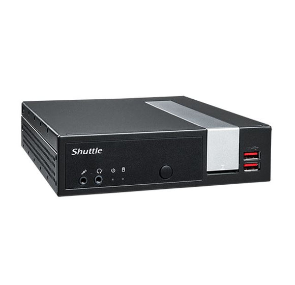 Shuttle DL20N6 Slim Mini PC 1L Barebone-Pentium N6005, Fan-less, HDMI, DP, VGA, 2xRS232 (RS422/485), LAN, 2xDDR4, 2.5