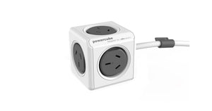 ALLOCACOC POWERCUBE Extended 5 Outlets, 1.5 Meter Extension Cord - Grey (0015) 5300/5320