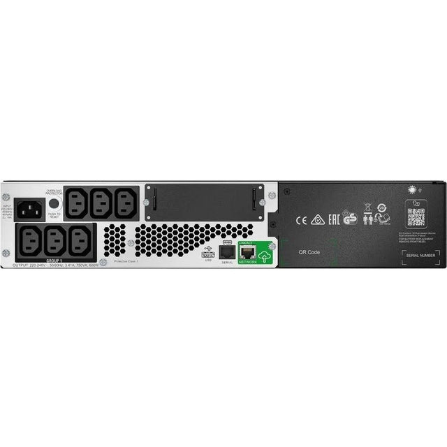 APC Smart-UPS 750VA/600W Line Interactive UPS,2U RM,230V/10A Input, 6x IEC C13 Outlets, Li-Ion Battery, SmartConnect,Short Depth