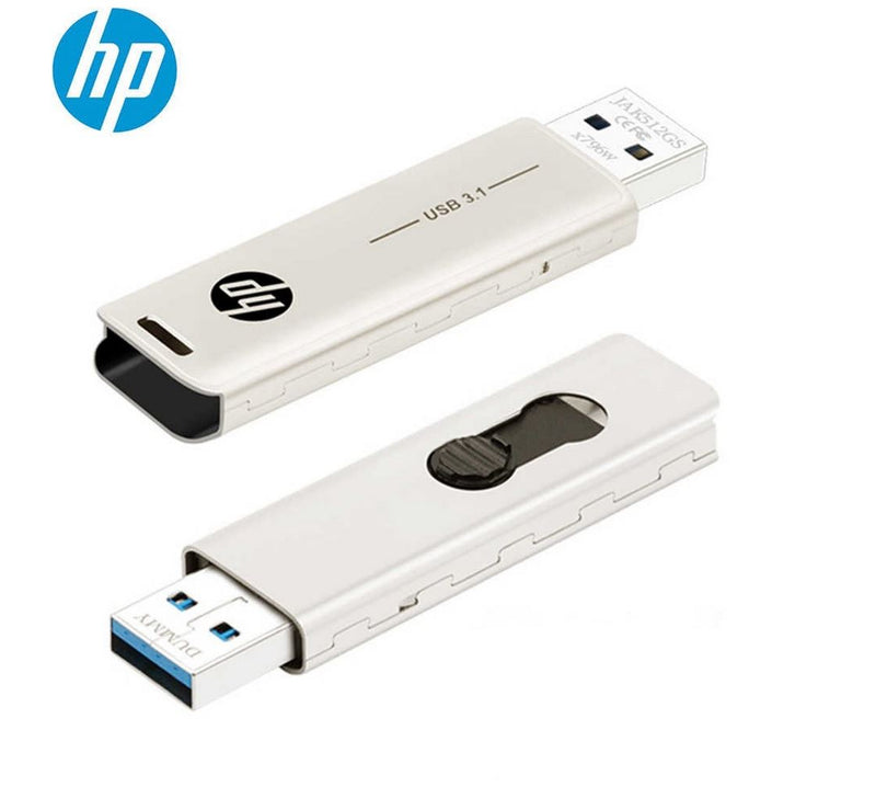 HP X796W 128GB USB 3.1 Type-A 70MB/s Flash Drive Memory Stick Thump Key 0°C to 60°C 5V Capless Push-Pull Design External Storage for Windows 10 1