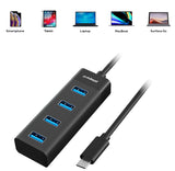 mbeat® USB-C to 4-Port 3.0 Hub - Black