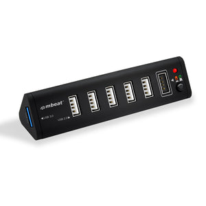 mbeat® 7-Port USB 3.0 & USB 2.0 Hub with 2.1A Smart Charging Function - Lightning Speed USB 3.0 Data Transfer Technology