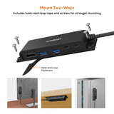 mbeat® Mountable 5-Port USB-C Hub - Supports 4K HDMI video out and 60W Power Delivery Charging with 2 × USB3.0 and 1 × USB-C