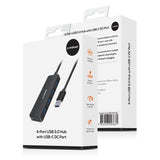 mbeat 4-Port USB 3.0 Hub with USB-C DC Port  Compact and Portable Design  Expandable Connectivity