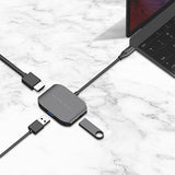 (LS) mbeat USB-C Multi-port Adapter (HDMI + USB 3.0×1 + USB 2.0×1) - Space Grey, Aluminium Design