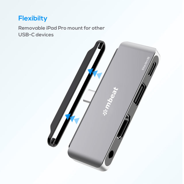 (LS) mbeat®  Elite Mini 4-In-1 USB-C Mobile Hub for iPad Pro, USB-C Tablet & Laptop/Notebook (LS> MB-UCD32-U7)