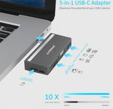 mbeat®  Essential  5-IN-1 USB- C Hub ( USB hub 2.0, 3.0, SD/TF Card Reader Supports SDXC, MicroSDXC)