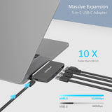 mbeat®  Essential Pro  5-IN-1 USB- C Hub ( 4k HDMI Video, USB-C PD Pass Through Charging, USB 3.0 x 2, USB-C x 1)