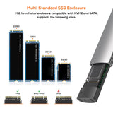 mbeat 10Gbps M.2 NVMe SATA SSD Enclosure  Easily install  Versatile Storage Options up to 4TB   USB Connectivity with 2-in-1 Cable