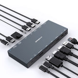 mbeat 15-in-1 Triple Display USB-C Docking Station 2x HDMI 1x DP 1x 100W PD 3.0 1x USB-C 3.1 Gen2 3x USB 3.0 1x USB 3.1 Gen2 MicroSD/SD Card 1x 1Gb