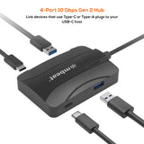 mbeat® 4-Port 10Gbps USB-C 3.2 Gen2 Hub (2 USB-A & 2 USB-C)