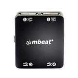 mbeat® 4 Port USB 2.0 Hub - USB 2.0 Plug and Play/ High Speed Interface/ Ideal for Notbook/PC/MAC users