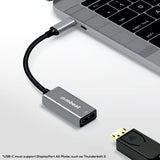 mbeat Elite USB-C to Display Port Adapter  -Converts USB-C to DisplayPort female port, 4K@60Hz (3840×2160),  15cm - Space Grey