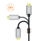 mbeat Tough Link 1.8m Display Port Cable v1.4 - Connects Computer, Laptop to HDTV, Monitor, Gaming Console, Supports 8K@60Hz (7680×4320)  - Space Grey