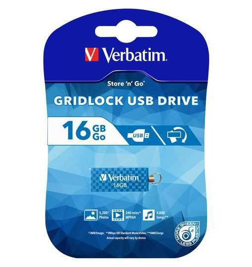 (LS) Verbatim Store'n'Go USB 2.0 Drive Gridlock 16GB - Blue