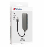 Verbatim USB A 3.0 Hub with 4x USB A 3.0 - Space Grey