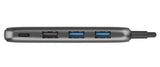 Verbatim USB-C Hub with 2x USB 3.0, 1x USB 2.0 & 1x USB C port - Space Grey