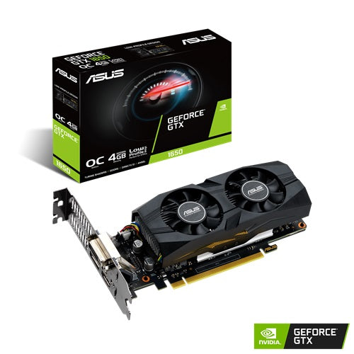 ASUS nVidia GeForce GTX1650-O4G-LP-BRK GTX 1650 OC Edition 4GB GDDR5, 1740 MHz Boost, 7680x4320, 3x Displays, 2xDP 1xHDMI