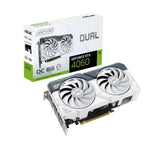 ASUS nVidia GeForce DUAL-RTX4060-O8G-WHITE RTX4060 White OC Edition 8GB GDDR6, 2505 MHz Boost Clock, RAM 17 Gbps, 3xDP, 1xHDMI