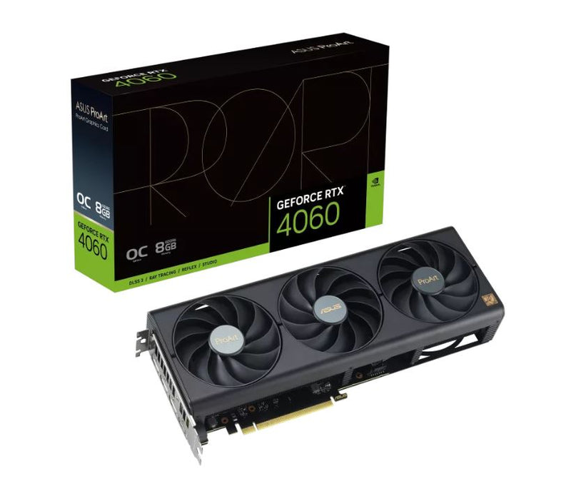 ASUS nVidia GeForce PROART-RTX4060-O8G RTX4060 OC edition 8GB GDDR6, 2550 Mhz Boost Clock, RAM 17 Gbps, 3xDP, 1xHDMI