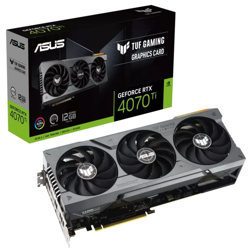 ASUS nVidia GeForce TUF-RTX4070TI-12G-GAMING RTX 4070 Ti 12GB GDDR6X, 2610Mhz Boost Clock, RAM 21Gbps, 3xDP, 2xHDMI, 305x138x65m