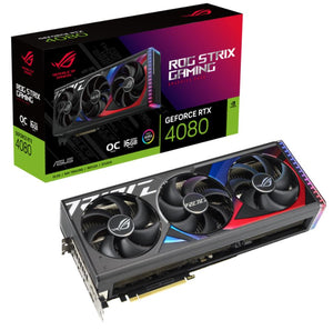 ASUS nVidia GeForce ROG-STRIX-RTX4080-O16G-GAMING RTX4080 16GB GDDR6X OC Edition, 2625 MHz Boost Clock,RAM 22.4 Gbps, 3xDP, 2xHDMI, 357.6x149.3x70.1mm